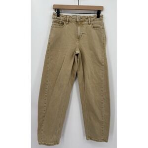 American Eagle‎ Jeans Womens 00 Beige Barrel Leg Mid Rise Denim Pants